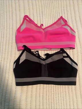 Nike Pink and Black Seamless Sports Bras Duo